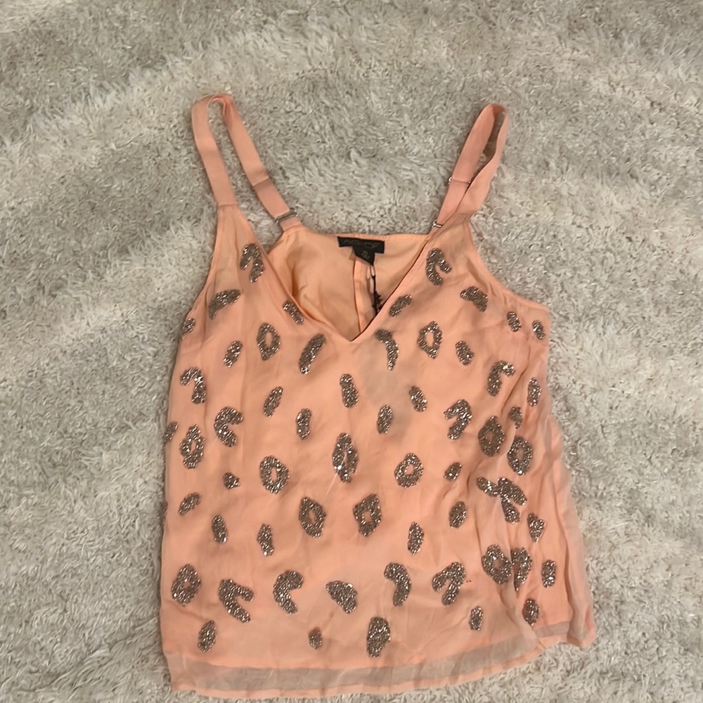 AS by DF Loren positano cami blouse pink with rhinestones tank top